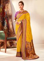 Paithani Silk Yellow Festival Wear Weaving Saree